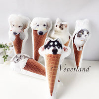 HKM-849747 Customizable Pet Pillow - Ice Cream Cone Design, One or Both Sides Available
