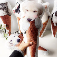 HKM-849747 Customizable Pet Pillow - Ice Cream Cone Design, One or Both Sides Available