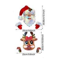 HKM-849747 Santa Claus and Reindeer Fence Yard Signs for Holiday Garden Decor 30.88x25cm