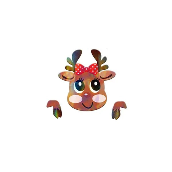 HKM-849747 Santa Claus and Reindeer Fence Yard Signs for Holiday Garden Decor 30.88x25cm