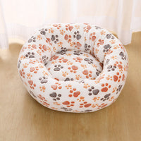 HKM-849747 Thick Plush Round Pet Nest Mat with Blanket for Autumn and Winter - Multiple Sizes and Designs Available