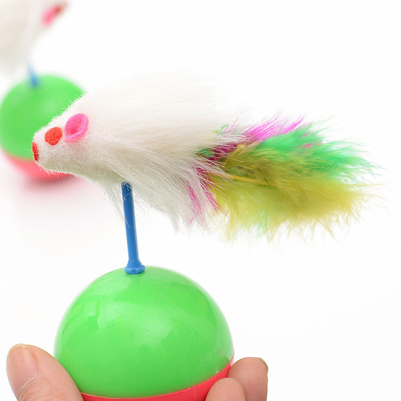 HKM-850067 Mouse tumbler real rabbit cat toy