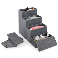 HKM-850131 Foldable Non-Slip Dog Stairs with Adjustable Steps and Storage Compartment - Gray