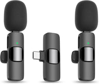 HKM-850323 Rechargeable Wireless Lavalier Microphone for iPhone 15 & 16, Easy Setup, Noise Reduction, Clip-On, Long Range Audio Recording