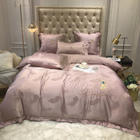HKM-850387 Pure Cotton Quilted Bedding Set - 4-Piece Bed Sheet Ensemble in Multiple Colors