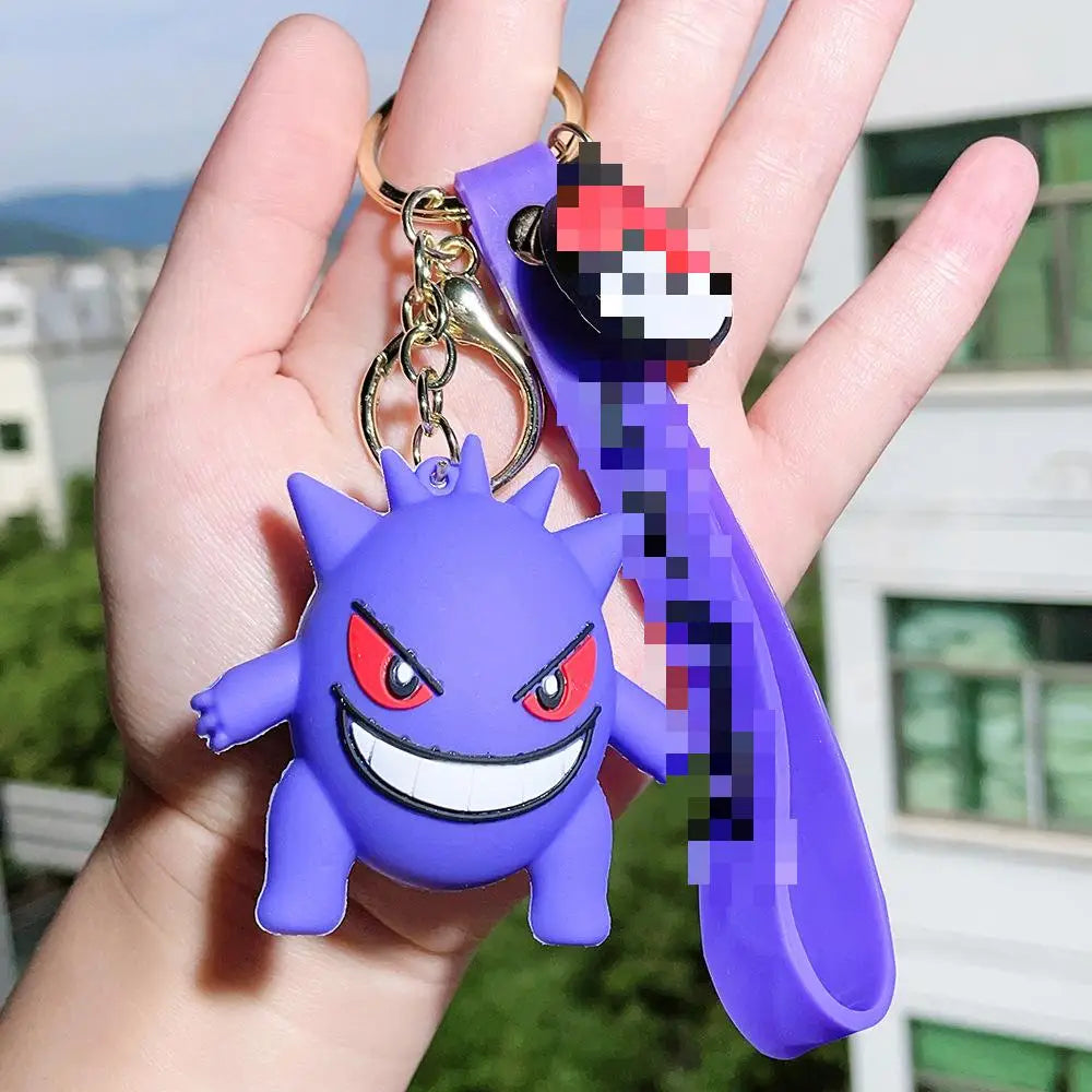 HKM-850451 Custom 3D Soft Rubber Anime Keychain of Cartoon Character Pikachu