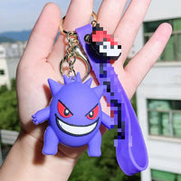 HKM-850451 Custom 3D Soft Rubber Anime Keychain of Cartoon Character Pikachu