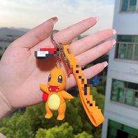 HKM-850451 Custom 3D Soft Rubber Anime Keychain of Cartoon Character Pikachu