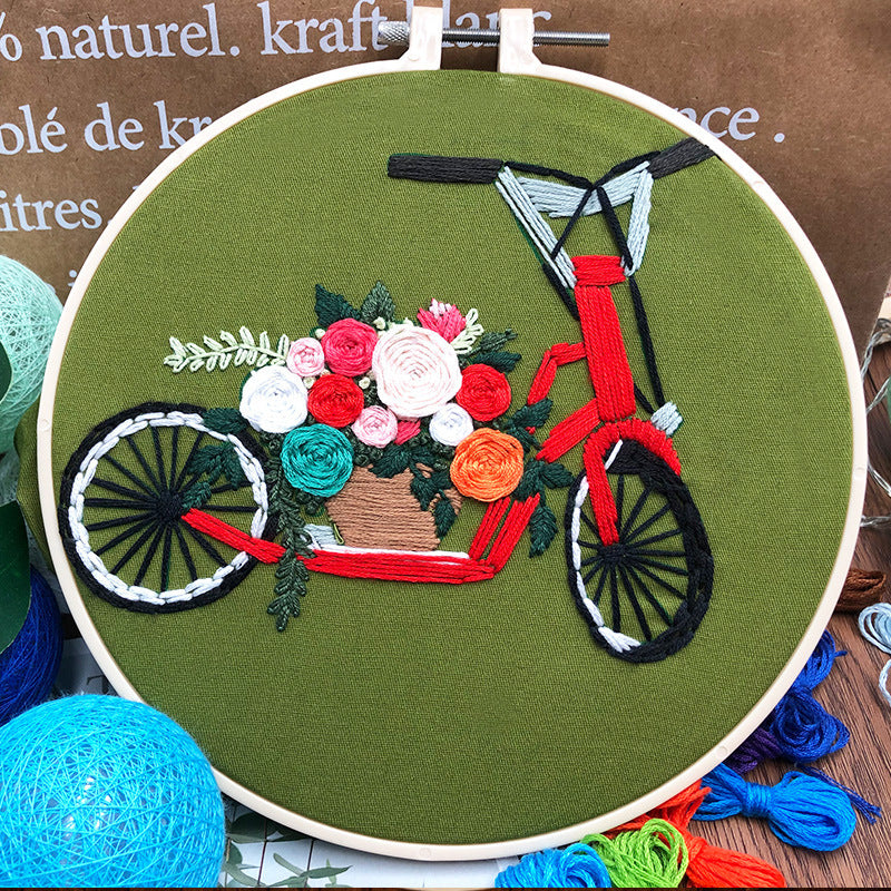 HKM-850451 Handmade Creative Embroidery Kit - Landscape Patterns with Cotton and Linen Material