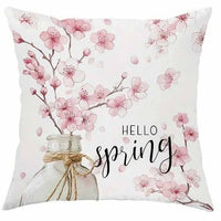 HKM-850515 Cherry Blossom Design Short Velvet Cushion Cover, 45x45cm, Stylish Home Decor