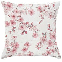 HKM-850515 Cherry Blossom Design Short Velvet Cushion Cover, 45x45cm, Stylish Home Decor