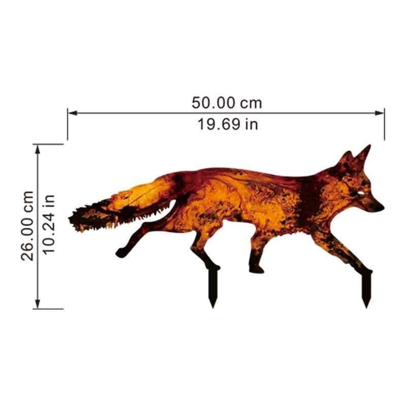 HKM-850707 Charming Fox Outdoor Resin Plug-in Decoration - Available in Large, Medium, and Small Sizes