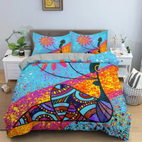 HKM-850771 African-Inspired Digital Print Three-Piece Bedding Set with Duvet Cover and Pillowcases