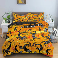 HKM-850771 African-Inspired Digital Print Three-Piece Bedding Set with Duvet Cover and Pillowcases