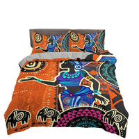 HKM-850771 African-Inspired Digital Print Three-Piece Bedding Set with Duvet Cover and Pillowcases