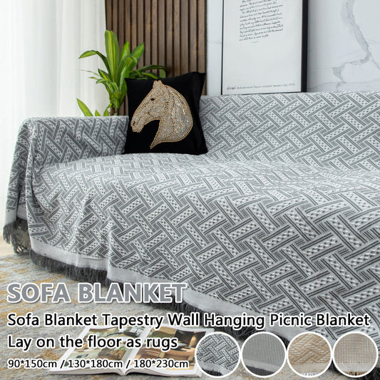 HKM-850835 Universal Sofa Cover Towel in Cotton and Linen - Double-Sided, Available in Various Colors and Sizes