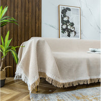 HKM-850835 Universal Sofa Cover Towel in Cotton and Linen - Double-Sided, Available in Various Colors and Sizes
