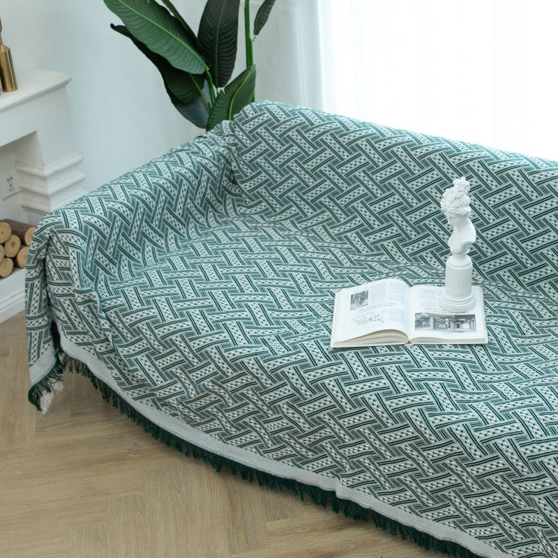 HKM-850835 Universal Sofa Cover Towel in Cotton and Linen - Double-Sided, Available in Various Colors and Sizes