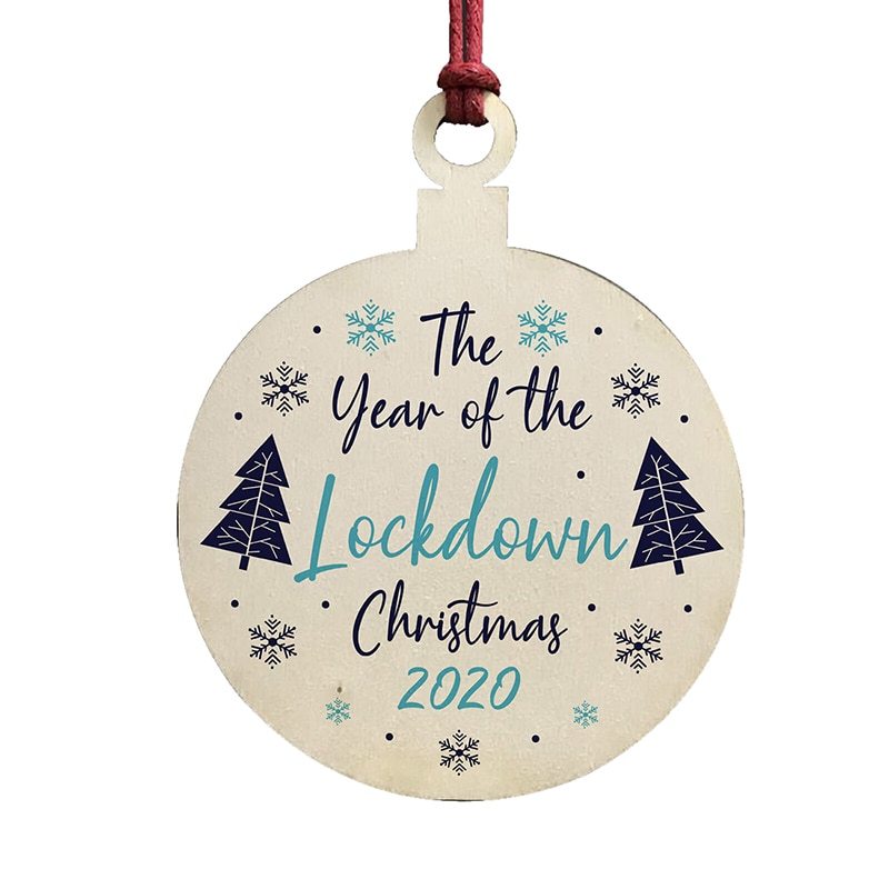 HKM-850899 Personalized Wooden Christmas Tree Ornaments with Custom Quotes for Unique Holiday Decor