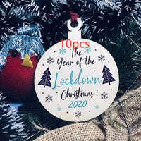 HKM-850899 Personalized Wooden Christmas Tree Ornaments with Custom Quotes for Unique Holiday Decor