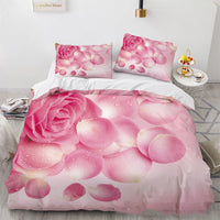 HKM-851091 Floral Digital Printed Three-Piece Bedding Set for 1.8m Bed