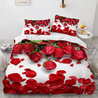 HKM-851091 Floral Digital Printed Three-Piece Bedding Set for 1.8m Bed