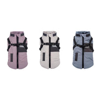 HKM-851219 Casual Cotton Padded Dog Clothes in Taro Purple, Beige, Sea Blue - Sizes S to XXL