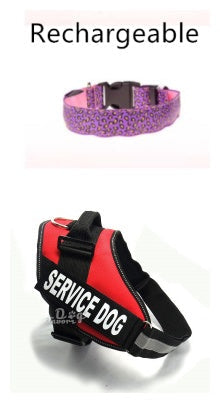 HKM-851283 Adjustable LED Safety Dog Collar with Nylon Leopard Design