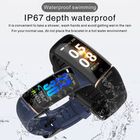 HKM-851283 Smart Bracelet Watch with Heart Rate Monitor, Blood Pressure Tracker, and Pedometer - Compatible with iPhone and Android