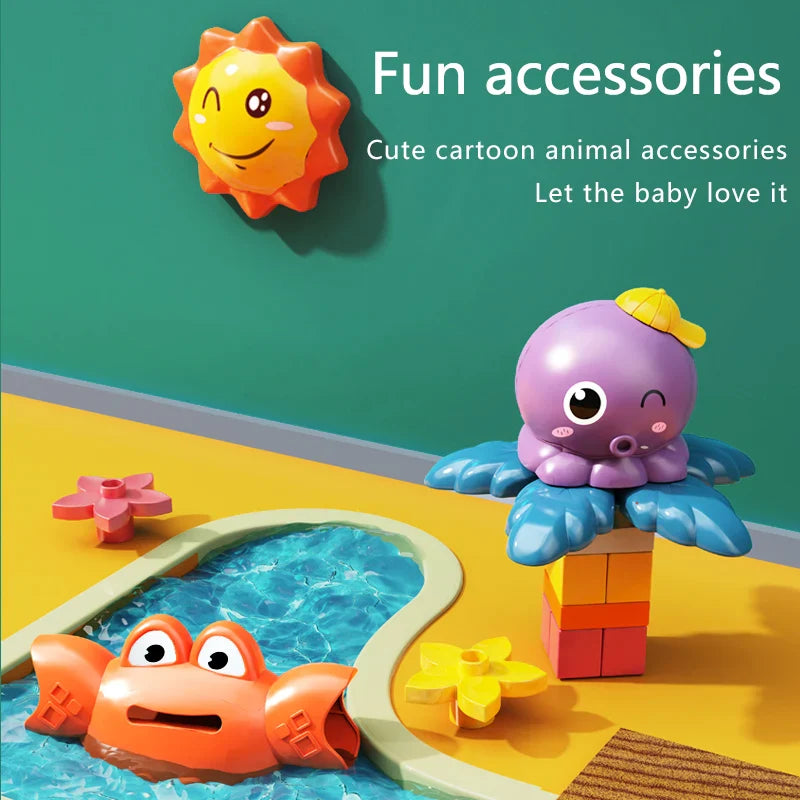 HKM-851347 152 PCS Crab Rolling Ball Sliding Track Building Block Set for Kids - Educational Construction Toy for Ages 3 and Up