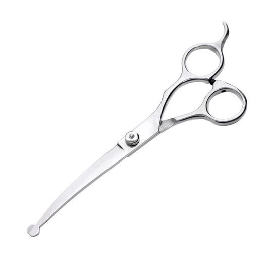 HKM-851475 Pet Grooming Scissors Set with Round Head Design, Stainless Steel, Includes 4 Scissors, Comb, Cleaning Cloth, and Storage Bag