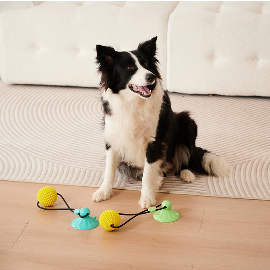 HKM-851603 Interactive Suction Cup Corn Ball Chew Toys for Medium and Large Dogs