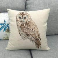 HKM-851731 Gray Animal Print Linen Pillow Cover - 45x45cm Decorative Cushion Cover
