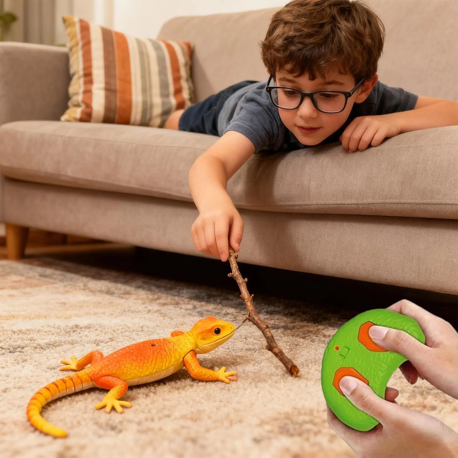 HKM-851731 Remote Control Wall Climbing Gecko Robot for Kids - Rechargeable, Indoor/Outdoor Fun