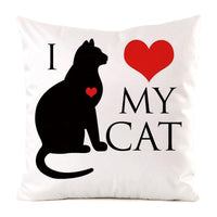 HKM-851987 Black Cat Stripe Imitation Silk Cushion Pillow Cover - 45x45cm Modern Home Decor