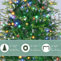 HKM-852051 6ft Pre-Lit Artificial Aspen Fir Christmas Tree with Multi-Color LED Lights, 861 PE Branch Tips, and Garlands