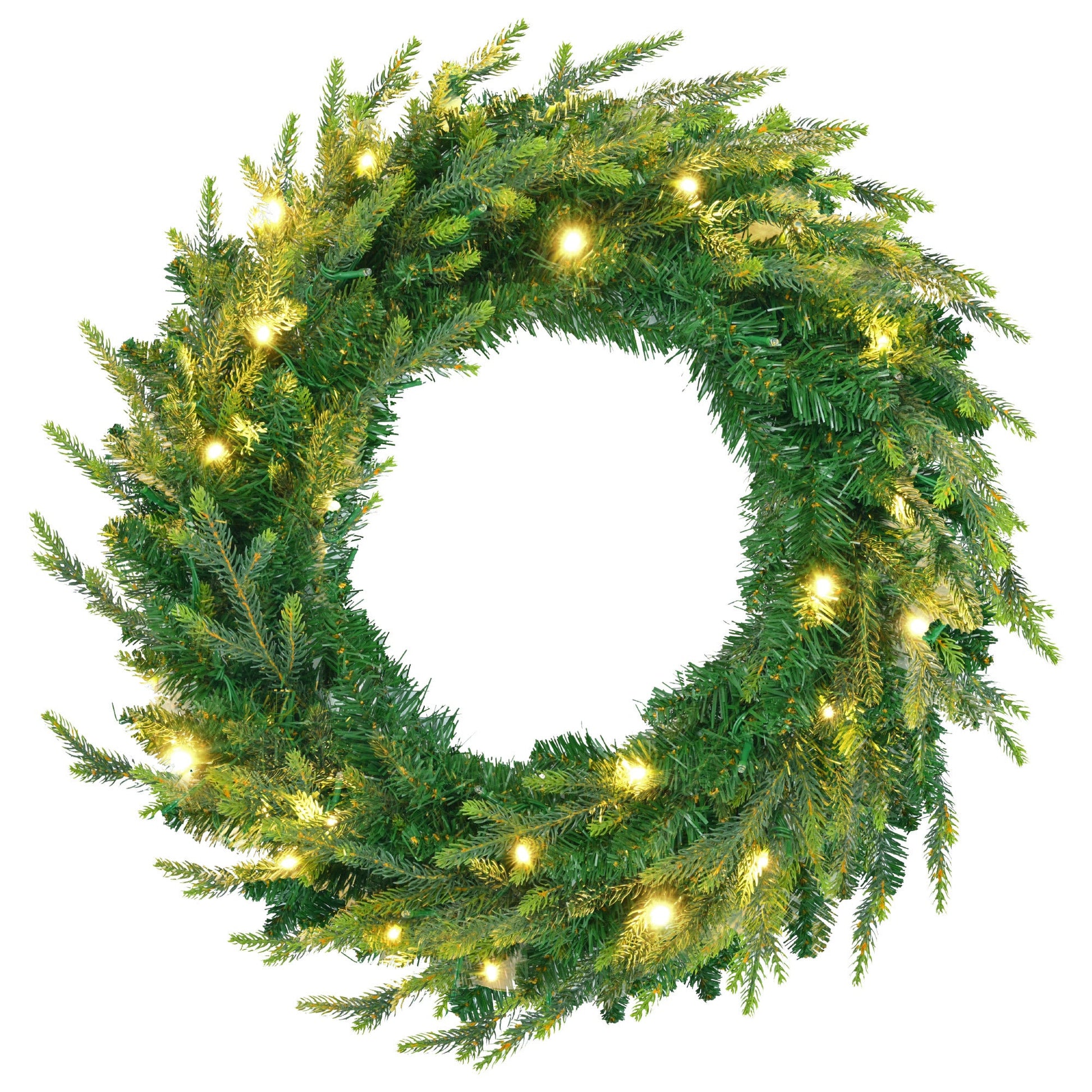 HKM-852051 6ft Pre-Lit Artificial Aspen Fir Christmas Tree with Multi-Color LED Lights, 861 PE Branch Tips, and Garlands