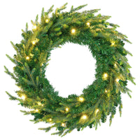 HKM-852051 6ft Pre-Lit Artificial Aspen Fir Christmas Tree with Multi-Color LED Lights, 861 PE Branch Tips, and Garlands