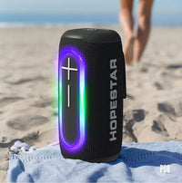 HKM-852115 Rugged Portable Bluetooth Speaker with RGB Lighting and Splash-Proof Design