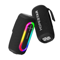 HKM-852115 Rugged Portable Bluetooth Speaker with RGB Lighting and Splash-Proof Design