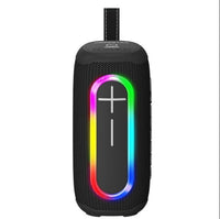 HKM-852115 Rugged Portable Bluetooth Speaker with RGB Lighting and Splash-Proof Design