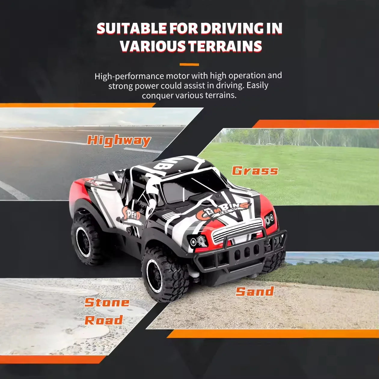 HKM-852179 1:20 Scale All-Terrain Remote Control Climbing Car with LED Lights