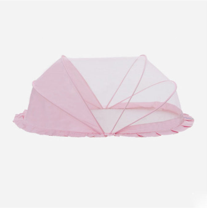 HKM-852243 Foldable Mosquito Net for Baby Crib - Insect-Proof Cover for Newborns in Pink and Blue