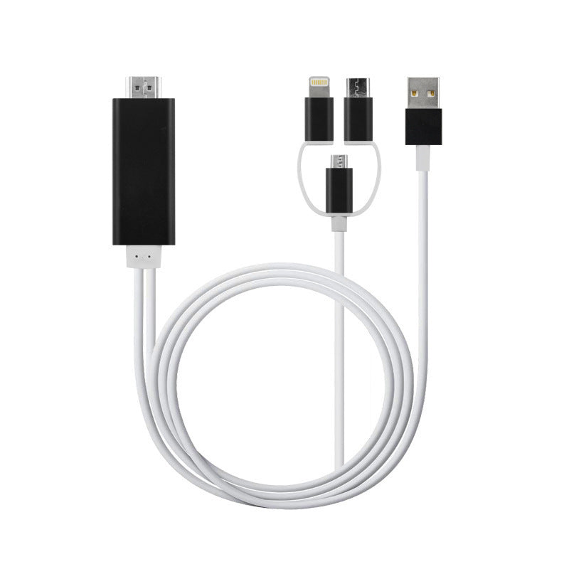 HKM-852307 HDMI Cable Converter Adapter, 2m Copper Core, Black and Silver