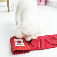 HKM-852627 Soft Fleece Canned Tomato Educational Dog Toy for Sniffing and Leaky Food Play