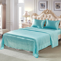 HKM-852691 Imitation Silk Polyester Bedding Set with Active Dyeing - 4 Pieces