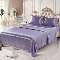 HKM-852691 Imitation Silk Polyester Bedding Set with Active Dyeing - 4 Pieces