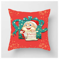 HKM-852883 Christmas Ball Printed Linen Pillowcase 45x45cm - Festive Cushion Cover