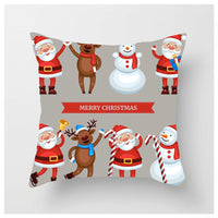 HKM-852883 Christmas Ball Printed Linen Pillowcase 45x45cm - Festive Cushion Cover