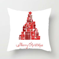 HKM-852883 Christmas Ball Printed Linen Pillowcase 45x45cm - Festive Cushion Cover